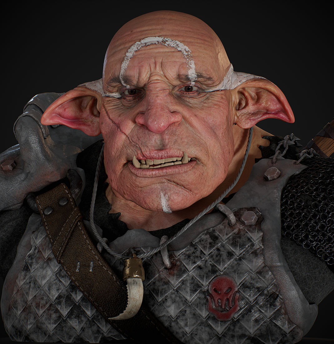 High-poly 3D character sculpt with detailed anatomy