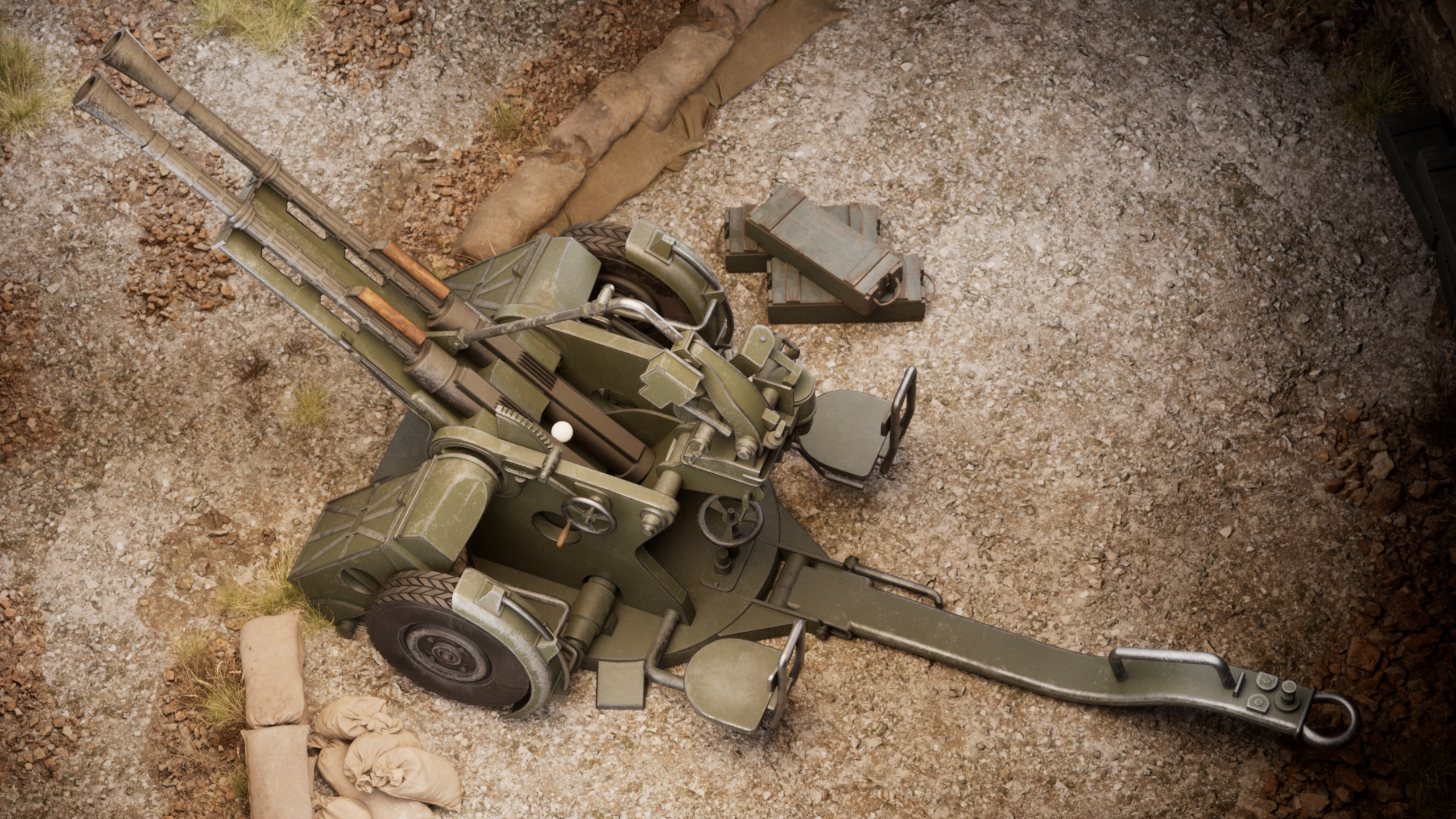 ZPU-2 Anti-Aircraft Gun — AAA Game Ready Prop