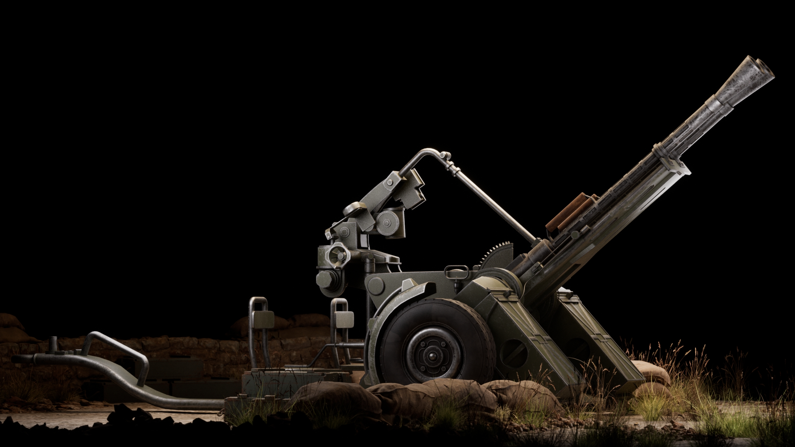 ZPU-2 Anti-Aircraft Gun — AAA Game Ready Prop
