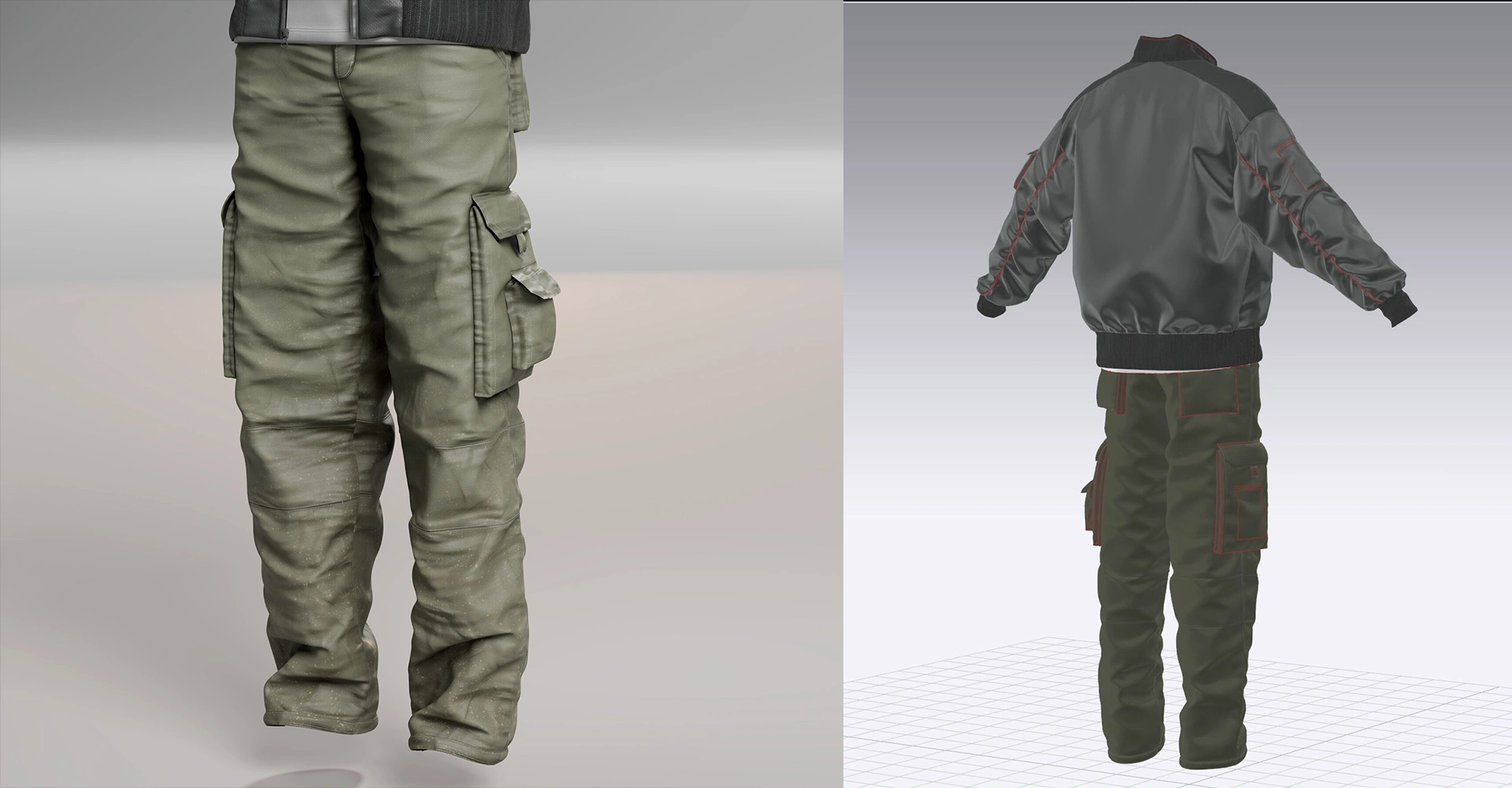 Nike Bomber Jacket & Cargo Pants — 3D Digital Apparel