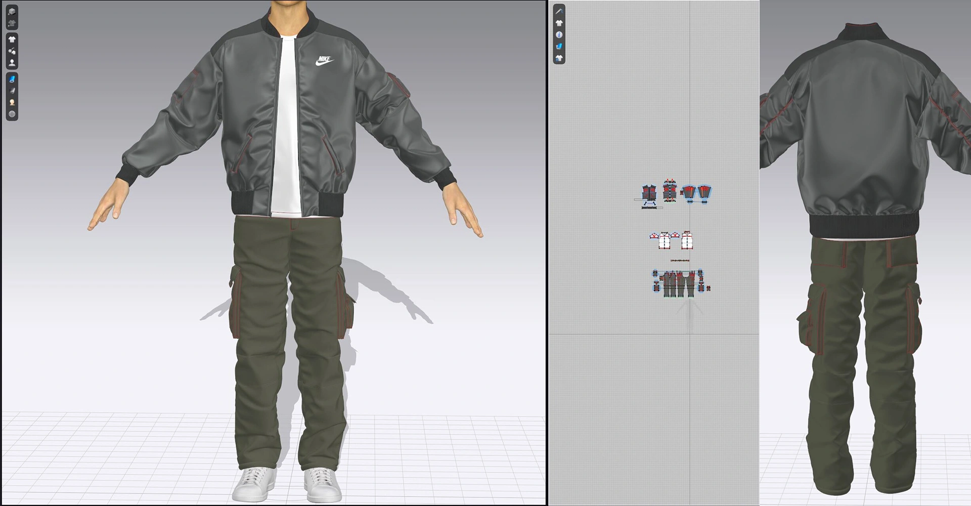 Nike Bomber Jacket & Cargo Pants — 3D Digital Apparel
