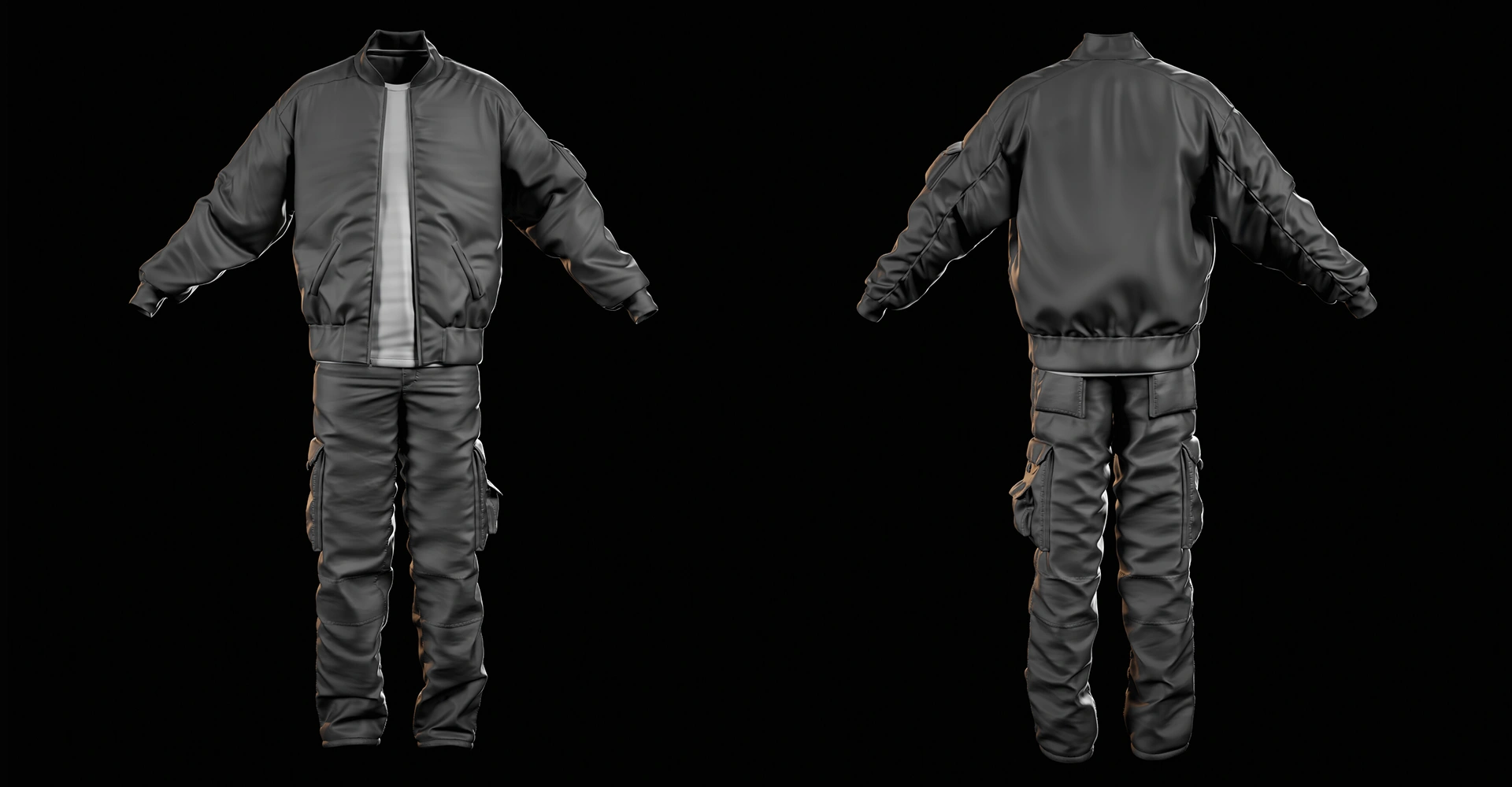 Nike Bomber Jacket & Cargo Pants — 3D Digital Apparel