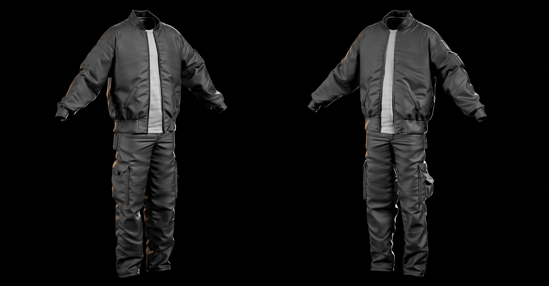 Nike Bomber Jacket & Cargo Pants — 3D Digital Apparel
