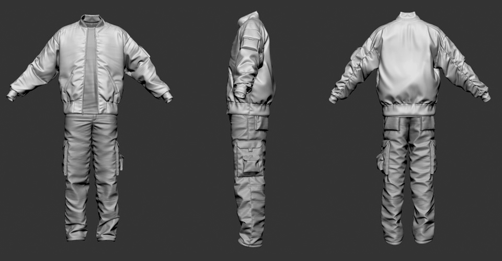 Nike Bomber Jacket & Cargo Pants — 3D Digital Apparel